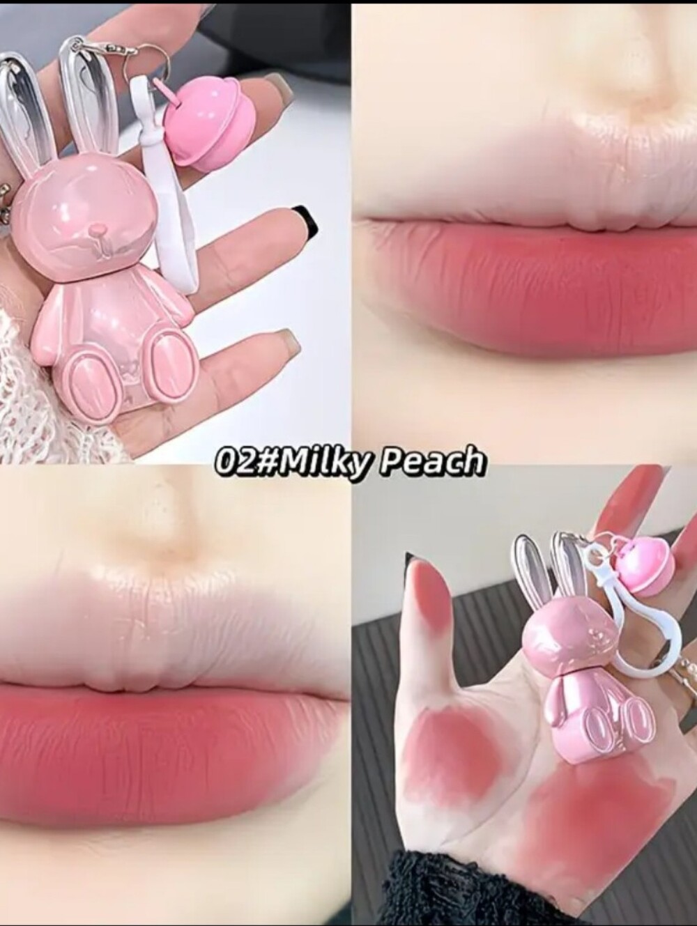 Milky Peach Novelty Lip Gloss In The Shape Of A Very Cute-looking Bunny.